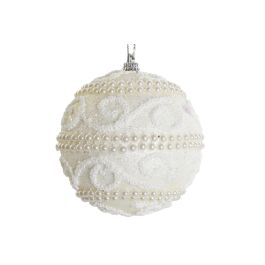 Decoracion Colgante Navidad Moderna DKD Home Decor Blanco 8 x 8 x 8 cm (12 Unidades)