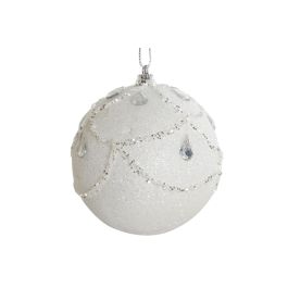 Decoracion Colgante Navidad Moderna DKD Home Decor Blanco 8 x 8 x 8 cm (12 Unidades)