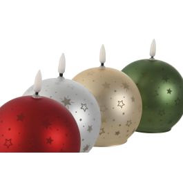 Vela Led Navidad Tradicional DKD Home Decor Verde Rojo 10 x 12 x 10 cm (12 Unidades)