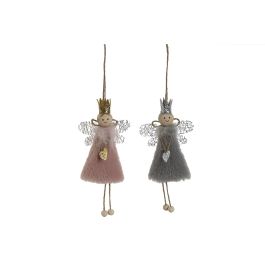 Decoracion Colgante Navidad Fantasia DKD Home Decor Gris Claro Rosa 3 x 18 x 8 cm (12 Unidades) Precio: 90.1450000968. SKU: B1D3V6KGLW