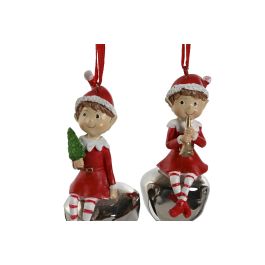 Decoracion Colgante Navidad Tradicional DKD Home Decor Rojo 3.5 x 8.5 x 4.5 cm (12 Unidades)