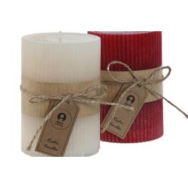 Vela Navidad Tradicional DKD Home Decor Rojo Blanco 7 x 10 x 7 cm (12 Unidades)