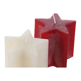 Vela Navidad Tradicional DKD Home Decor Blanco Rojo 7 x 7.5 x 7 cm (12 Unidades)