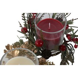 Vela Navidad Tradicional DKD Home Decor Rojo Blanco 15 x 8 x 15 cm (12 Unidades)