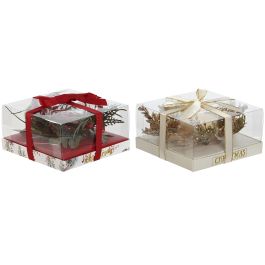 Vela Navidad Tradicional DKD Home Decor Rojo Blanco 15 x 8 x 15 cm (12 Unidades)