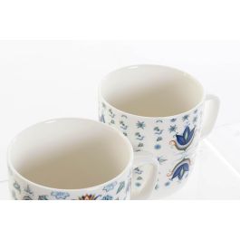 Mug Tradicional DKD Home Decor Azul Blanco 8.5 x 10 x 11.5 cm (12 Unidades)