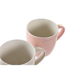 Mug Tradicional DKD Home Decor Rosa Beige 9 x 9.5 x 12.5 cm (12 Unidades)