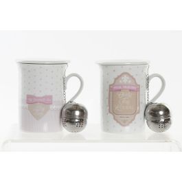 Mug Infusiones Tradicional DKD Home Decor Rosa Beige 8 x 11 x 10.5 cm (12 Unidades) Precio: 60.2217. SKU: B197SP7T9Z