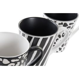 Mug Colonial DKD Home Decor Negro Blanco 11.7 x 10 x 11.7 cm (12 Unidades)