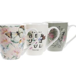 Mug Shabby DKD Home Decor Rosa Beige 14.5 x 11.3 x 14.5 cm (12 Unidades)