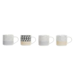 Mug Urban DKD Home Decor Gris Blanco 9.5 x 8.7 x 14 cm (12 Unidades)