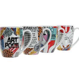 Mug Urban DKD Home Decor Multicolor 8.5 x 10.4 x 12 cm (12 Unidades)