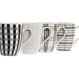 Mug Moderno DKD Home Decor Negro Blanco 8.3 x 10.5 x 11.5 cm (12 Unidades)