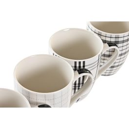 Mug Moderno DKD Home Decor Negro Blanco 8.3 x 10.5 x 11.5 cm (12 Unidades)