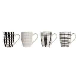 Mug Moderno DKD Home Decor Negro Blanco 8.3 x 10.5 x 11.5 cm (12 Unidades)