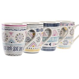 Mug Boho DKD Home Decor Multicolor 8.3 x 10.5 x 11.5 cm (12 Unidades)