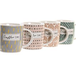 Mug Urban DKD Home Decor Rosa Verde 8.3 x 9.5 x 11.5 cm (12 Unidades)