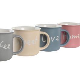 Mug Scandi DKD Home Decor Rosa Azul 9.8 x 8.5 x 12.5 cm (12 Unidades)