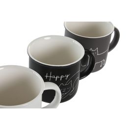 Mug Urban DKD Home Decor Negro Gris 9.8 x 8.5 x 12.5 cm (12 Unidades)