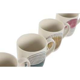 Mug Scandi DKD Home Decor Verde Rosa 8.3 x 9.5 x 11.5 cm (12 Unidades)