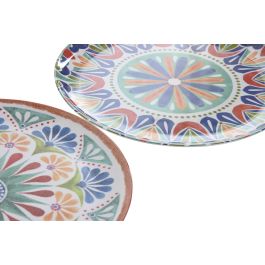 Plato Boho DKD Home Decor Multicolor 28 x 1 x 28 cm (12 Unidades)