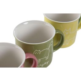 Mug Urban DKD Home Decor Azul Rosa 9.8 x 8.5 x 12.5 cm (12 Unidades)