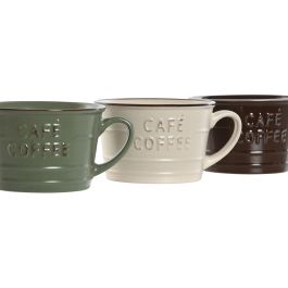 Taza Vintage DKD Home Decor Verde Beige 10 x 6.2 x 11.5 cm (12 Unidades)