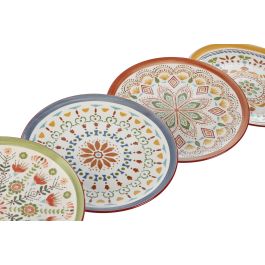 Plato Boho DKD Home Decor Multicolor 26.5 x 2 x 26.5 cm (12 Unidades)