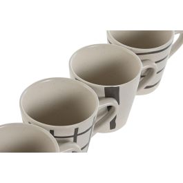 Taza Moderno DKD Home Decor Beige Gris 8 x 7.5 x 10.5 cm (12 Unidades)