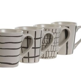 Mug Moderno DKD Home Decor Beige Gris 9 x 10.6 x 12.5 cm (12 Unidades)