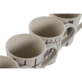 Mug Moderno DKD Home Decor Beige Gris 9 x 10.6 x 12.5 cm (12 Unidades)