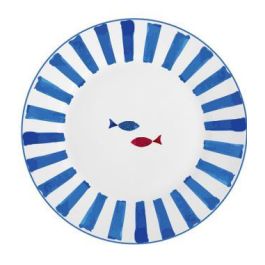 Plato Atlantico DKD Home Decor Azul Blanco 19 x 2 x 19 cm (12 Unidades) Precio: 43.2575. SKU: B1ATCYYH8M