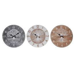Reloj Pared Cottage DKD Home Decor Natural Gris 4 x 34 x 34 cm (12 Unidades) Precio: 73.59000022. SKU: B15CXYDLLF