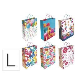 Bolsa Para Regalo Basika Papel Estucado 160 gr Todo Año Con Asa Retorcida Tamaño L 32+14x40 cm 24 unidades Precio: 41.0794996491. SKU: B1FD89PSKA