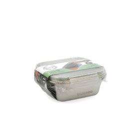 Recipiente Cuadr Hermético Acero Inox Theo Bidasoa 12,5x12,5x6 cm, 400 mL (24 Unidades)