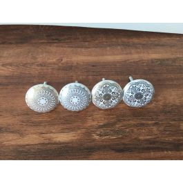 Pomo Neoclasico DKD Home Decor Dorado Plateado 6 x 2.5 x 4 cm (24 Unidades)