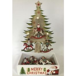 Decoracion Colgante Navidad Tradicional DKD Home Decor Rojo Verde 11 x 32 x 17 cm (24 Unidades)