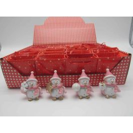 Figura Navidad Fantasia DKD Home Decor Rosa Blanco 2.5 x 4 x 3.5 cm (24 Unidades)