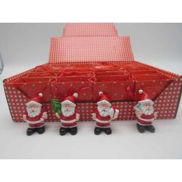 Figura Navidad Tradicional DKD Home Decor Rojo Blanco 2.5 x 4 x 3.5 cm (24 Unidades)