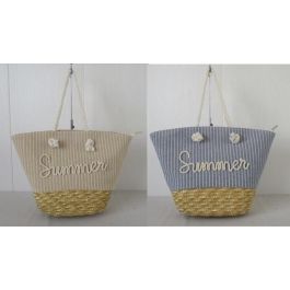 Bolso Mediterraneo DKD Home Decor Beige Azul 16 x 33 x 52 cm (2 Unidades) Precio: 38.50000022. SKU: B1JZ3B8V9J