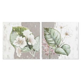 Cuadro Tropical DKD Home Decor Verde Blanco 3.5 x 80 x 80 cm (2 Unidades)