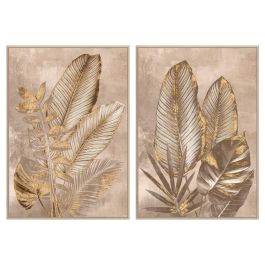 Cuadro Tropical DKD Home Decor Beige Dorado 4.5 x 123 x 83 cm (2 Unidades) Precio: 179.88999941. SKU: B1BYXDRPAW