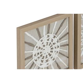 Cuadro Moderno DKD Home Decor Blanco Natural 2 x 22 x 22 cm Set de 4 (2 Unidades)