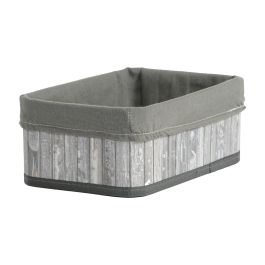 Cesta Tradicional DKD Home Decor Gris Blanco 25 x 14 x 35 cm Set de 3 (2 Unidades)