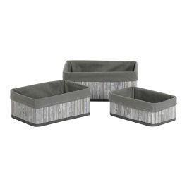 Cesta Tradicional DKD Home Decor Gris Blanco 25 x 14 x 35 cm Set de 3 (2 Unidades) Precio: 45.604899515999996. SKU: B14TMC8PMP