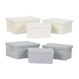 Caja Basicos DKD Home Decor Gris Crema 30 x 20 x 40 cm Set de 3 (2 Unidades)