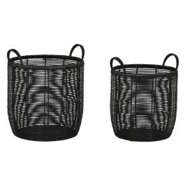 Cesta Colonial DKD Home Decor Negro 38 x 45 x 38 cm Set de 2 (2 Unidades) Precio: 175.3169005082. SKU: B1DLHHZ683