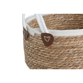 Cesta Boho DKD Home Decor Natural Blanco 30 x 15 x 30 cm Set de 3 (2 Unidades)