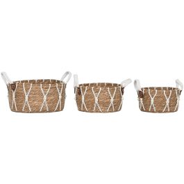 Cesta Boho DKD Home Decor Natural Blanco 33 x 16 x 33 cm Set de 3 (2 Unidades) Precio: 67.6994993829. SKU: B1DHMQAPMN