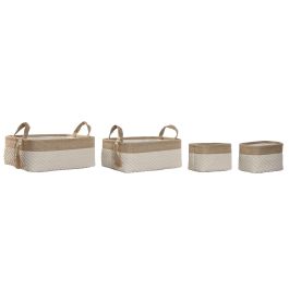 Cesta DKD Home Decor Natural Crema 26 x 14 x 36 cm Set de 4 (2 Unidades) Precio: 59.89000028. SKU: B1GNC7HC22